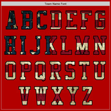 Load image into Gallery viewer, Custom Red Vintage USA Flag-Black Authentic Baseball Jersey