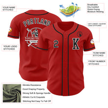 Load image into Gallery viewer, Custom Red Black-White Authentic Baseball Jersey