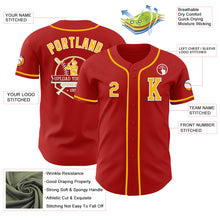 Load image into Gallery viewer, Custom Red Gold-White Authentic Baseball Jersey