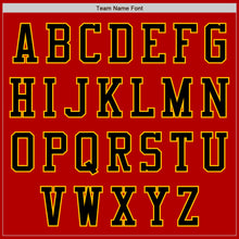 Load image into Gallery viewer, Custom Red Black-Gold Authentic Baseball Jersey