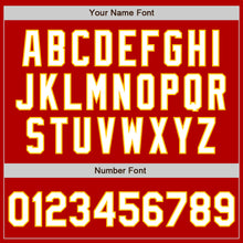 Load image into Gallery viewer, Custom Red White-Yellow Authentic Baseball Jersey