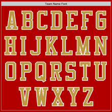 Load image into Gallery viewer, Custom Red Old Gold-White Authentic Baseball Jersey