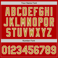 Load image into Gallery viewer, Custom Red Old Gold-White Authentic Baseball Jersey