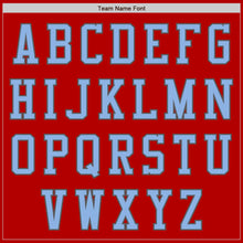 Load image into Gallery viewer, Custom Red Light Blue-Steel Gray Authentic Baseball Jersey