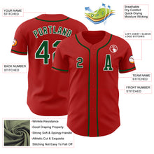 Load image into Gallery viewer, Custom Red Green-White Authentic Baseball Jersey