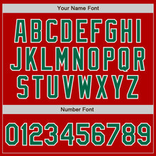 Load image into Gallery viewer, Custom Red Kelly Green-White Authentic Baseball Jersey
