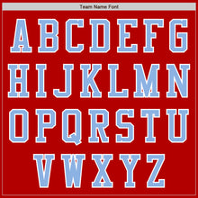 Load image into Gallery viewer, Custom Red Light Blue-White Authentic Baseball Jersey