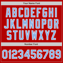 Load image into Gallery viewer, Custom Red Light Blue-White Authentic Baseball Jersey