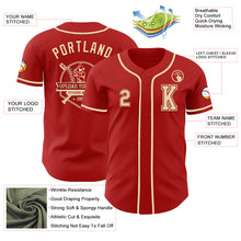 Load image into Gallery viewer, Custom Red Cream Authentic Baseball Jersey
