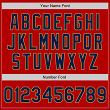 Load image into Gallery viewer, Custom Red Navy-Old Gold Authentic Baseball Jersey