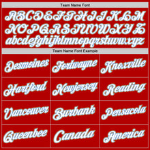 Load image into Gallery viewer, Custom Red Light Blue-Old Gold Authentic Throwback Basketball Jersey