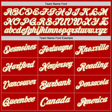 Load image into Gallery viewer, Custom Red White-Old Gold Authentic Throwback Basketball Jersey