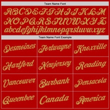 Load image into Gallery viewer, Custom Red Old Gold-Black Authentic Throwback Basketball Jersey