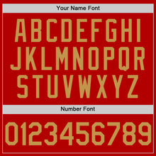 Load image into Gallery viewer, Custom Red Old Gold-Black Authentic Throwback Basketball Jersey