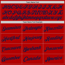 Load image into Gallery viewer, Custom Red White-Navy Authentic Throwback Basketball Jersey