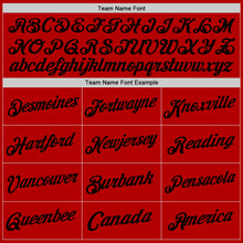 Load image into Gallery viewer, Custom Red Black-Light Blue Authentic Throwback Basketball Jersey