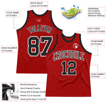 Load image into Gallery viewer, Custom Red Black-White Authentic Throwback Basketball Jersey