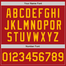 Load image into Gallery viewer, Custom Red Gold Authentic Baseball Jersey