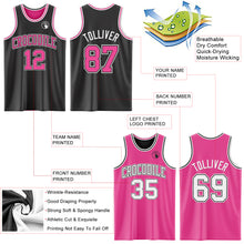 Load image into Gallery viewer, Custom Reversible Black Pink-White Double Side Sublimation Basketball Suit Jersey