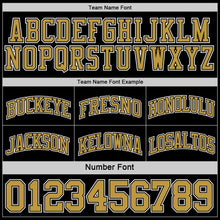 Load image into Gallery viewer, Custom Reversible Black Old Gold-White Double Side Sublimation Basketball Suit Jersey