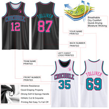 Load image into Gallery viewer, Custom Reversible Black Pink-Teal Double Side Sublimation Basketball Suit Jersey