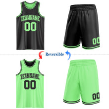 Load image into Gallery viewer, Custom Reversible Black Pea Green Double Side Sublimation Basketball Suit Jersey
