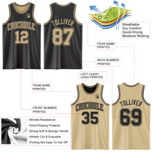 Load image into Gallery viewer, Custom Reversible Black Vegas Gold Double Side Sublimation Basketball Suit Jersey