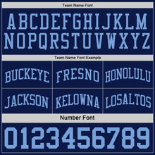 Load image into Gallery viewer, Custom Navy Light Blue Reversible Double Side Sublimation Basketball Suit Jersey