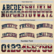 Load image into Gallery viewer, Custom Navy Vintage USA Flag Cream-Maroon Reversible Double Side Sublimation Basketball Suit Jersey