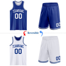Load image into Gallery viewer, Custom Royal White Reversible Double Side Sublimation Basketball Suit Jersey