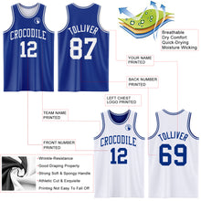 Load image into Gallery viewer, Custom Royal White Reversible Double Side Sublimation Basketball Suit Jersey