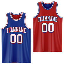 Load image into Gallery viewer, Custom Royal White-Red Reversible Double Side Sublimation Basketball Suit Jersey