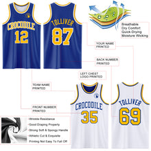 Load image into Gallery viewer, Custom Royal Gold-White Reversible Double Side Sublimation Basketball Suit Jersey