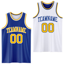 Load image into Gallery viewer, Custom Royal Gold-White Reversible Double Side Sublimation Basketball Suit Jersey
