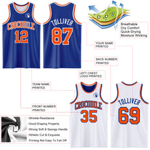 Load image into Gallery viewer, Custom Royal Orange-White Reversible Double Side Sublimation Basketball Suit Jersey