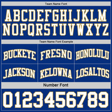 Load image into Gallery viewer, Custom Royal White-Old Gold Reversible Double Side Sublimation Basketball Suit Jersey