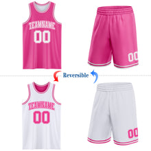 Load image into Gallery viewer, Custom Pink White Reversible Double Side Sublimation Basketball Suit Jersey