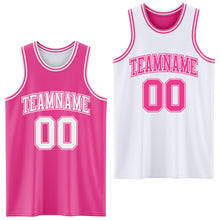 Load image into Gallery viewer, Custom Pink White Reversible Double Side Sublimation Basketball Suit Jersey