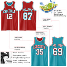 Load image into Gallery viewer, Custom Red White-Teal Reversible Double Side Sublimation Basketball Suit Jersey