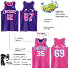 Load image into Gallery viewer, Custom Purple Pink-White Reversible Double Side Sublimation Basketball Suit Jersey