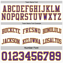 Load image into Gallery viewer, Custom Purple White-Gold Reversible Double Side Sublimation Basketball Suit Jersey