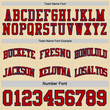 Load image into Gallery viewer, Custom Reversible Navy Red-Cream Double Side Sublimation Basketball Suit Jersey