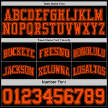 Load image into Gallery viewer, Custom Reversible Black Orange Double Side Sublimation Basketball Suit Jersey