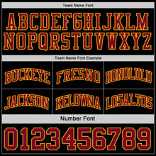 Load image into Gallery viewer, Custom Reversible Black Maroon-Gold Double Side Sublimation Basketball Suit Jersey