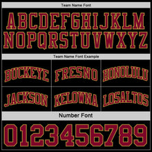 Load image into Gallery viewer, Custom Reversible Black Maroon-Old Gold Double Side Sublimation Basketball Suit Jersey