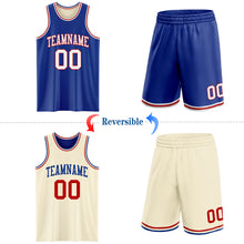 Load image into Gallery viewer, Custom Reversible Royal White-Red Double Side Sublimation Basketball Suit Jersey