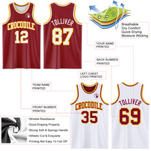 Load image into Gallery viewer, Custom Reversible Maroon White-Gold Double Side Sublimation Basketball Suit Jersey