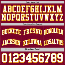 Load image into Gallery viewer, Custom Reversible Maroon White-Gold Double Side Sublimation Basketball Suit Jersey