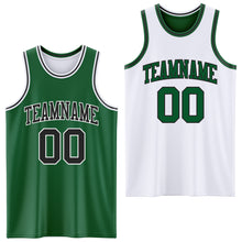 Load image into Gallery viewer, Custom Reversible Kelly Green Black-White Double Side Sublimation Basketball Suit Jersey