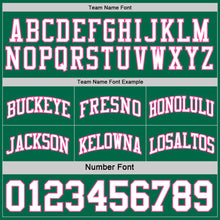 Load image into Gallery viewer, Custom Reversible Kelly Green White-Pink Double Side Sublimation Basketball Suit Jersey